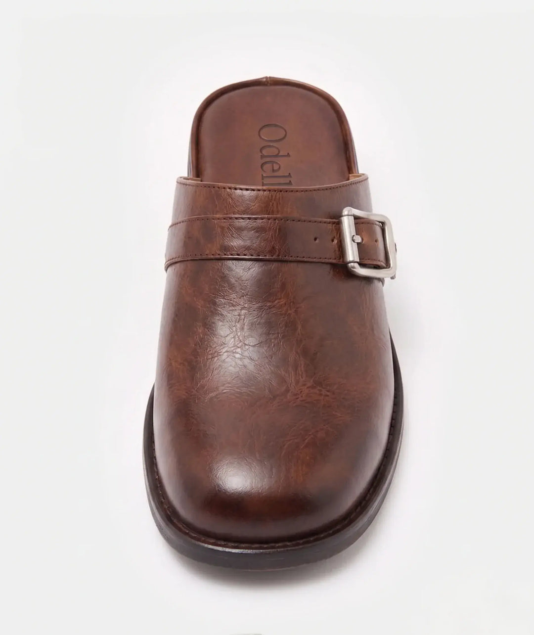 Odelloo buckle mules in brown, view 4