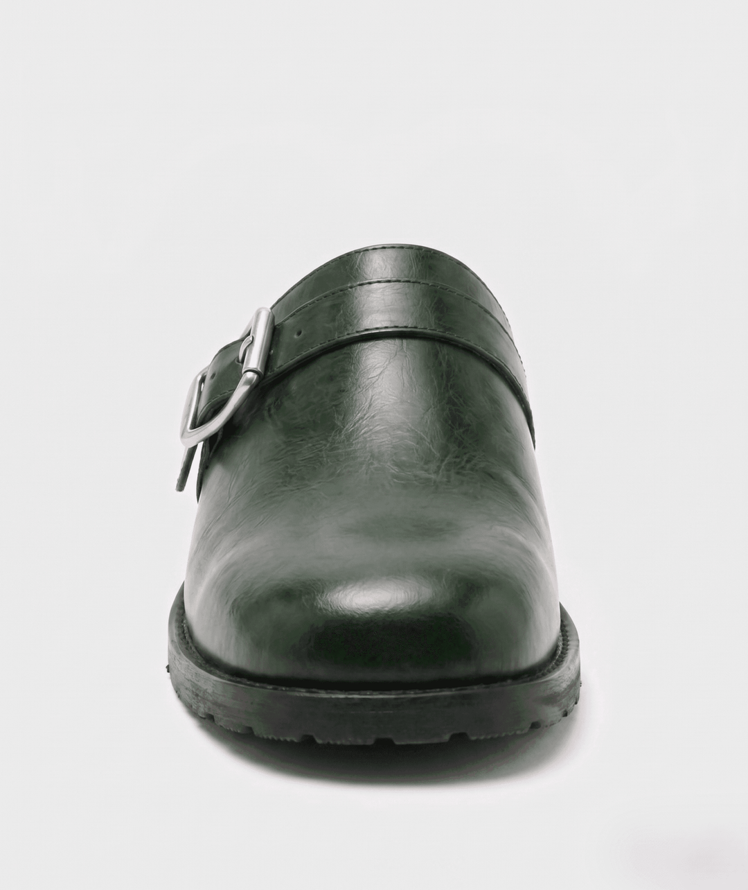Odelloo buckle mules in green, view 3