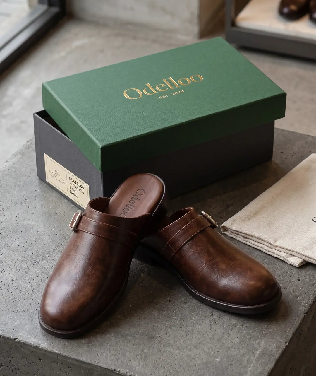Odelloo leather mules collection